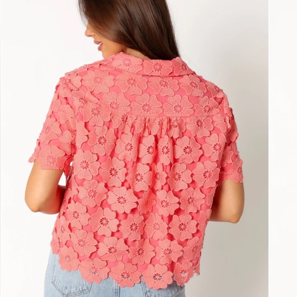 Floral Lace Pink Top - Picture 4 of 10